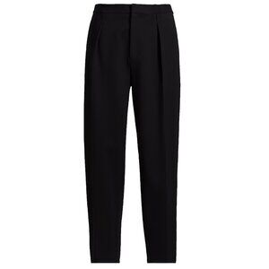 Vince Black Wool Tapered Trousers Adjustable Waist Sz 2